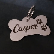 Personalised dog name tags Stainless Steel Engraved Bone Tag for Pet Dog, Cat ID Customized Dog Tag
