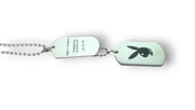 Stainless Steel Two Customized Army Tags in One Chain, Laser Engraved On One Side Each.