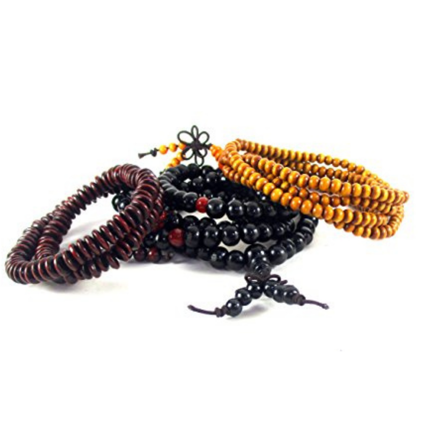 Bead bracelet Wristband Yellow Red & Wine 4mm & 6mm (Set of 3 pcs.) Bead Bracelets for Men Women.