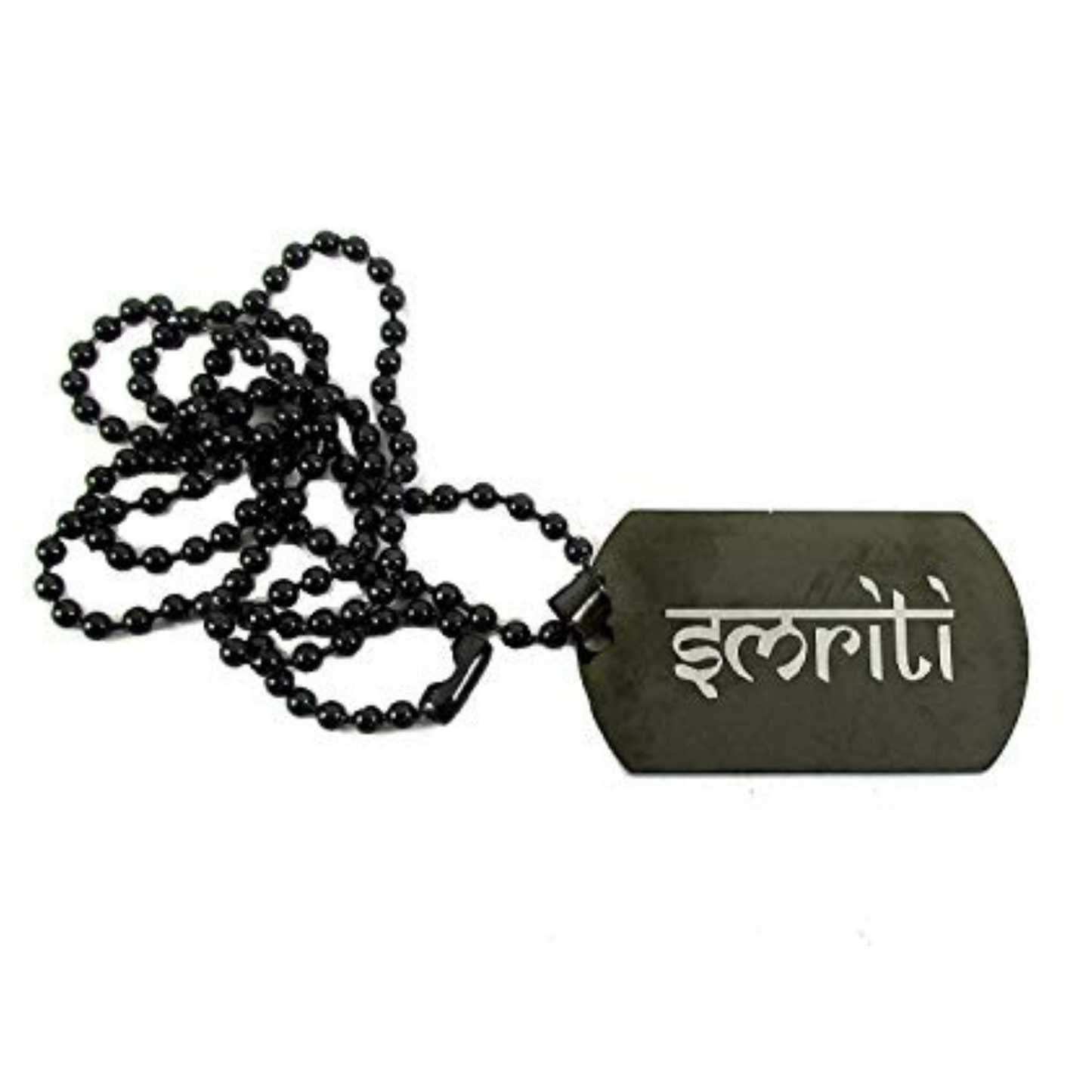 STREET SOUL Personalized Black Coated Stainless Steel 2 mm Army Dog Tag Pendant Necklace for Men